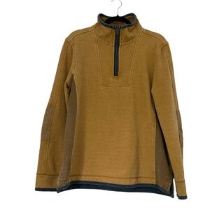 Fat Face The Iconic Arlie 1/4 Zip Pullover Sz S Washed Yellow Canvas Workwear